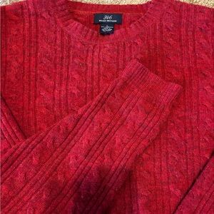 Brooks Brothers Red Cable-Knit Crewneck Sweater